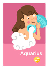 Illustration of isolated aquarius vector. zodiac signs