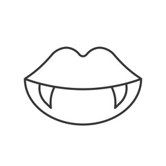 vampire teeth, Halloween related icon, outline design editable stroke