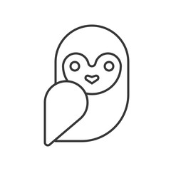 barn owl, Halloween related icon, pixel perfect design editable stroke