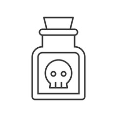 poison or potion,voodoo or black magic ingredient in jar, Halloween icon