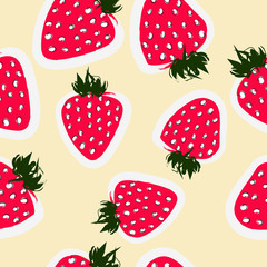 Strawberry seamless pattern vector illustration