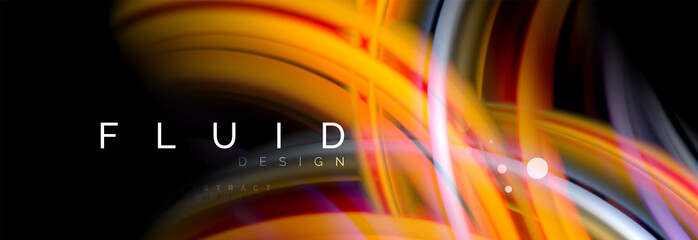 Flowing glowing color motion concept, trendy abstract layout template for business or technology presentation or web brochure cover, wallpaper