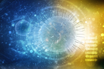 3d rendering Virus bacteria cells background