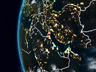 Kuwait from space during night