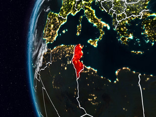 Tunisia from space during night
