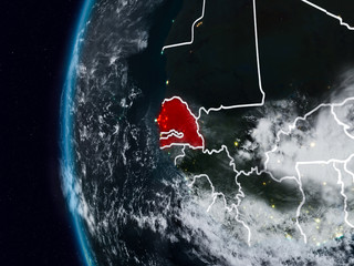 Senegal from space during night