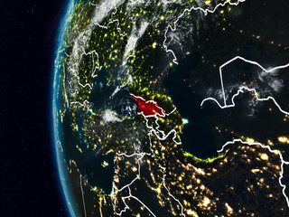 Georgia from space during night