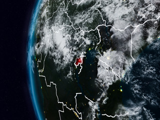 Rwanda from space during night