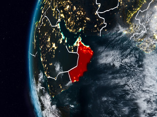Oman from space during night