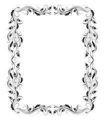 Decorative vintage frame with floral ornament in retro style
