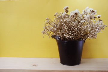 beautiful dried flower bouquet with space copy background