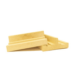 Fireproof products casting processing. Products for use in high modes, lining furnaces, foundry tracts, laboratory glassware,  isolated on white background.