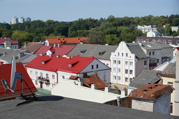 Panorama of Grodno historic center, Belarus.