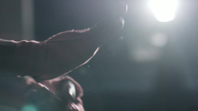 A Brazilian boxer prepares to fight in a gym