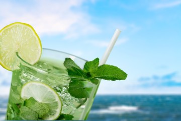 Cocktail mojito on white background