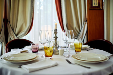 table setting with candelabrum