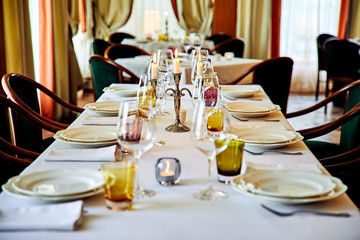 table wares in the restaurant