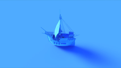 Blue Pirate Ship 3d illustration 3d rendering	
