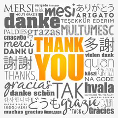 Thank You word cloud in different languages, concept background © dizain