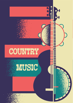 Music poster background with musical instruments and decoration for text