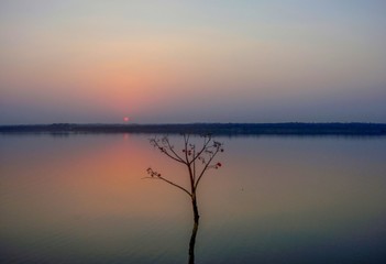 Fototapeta na wymiar Sunset at the Ambazari lake/Nagpur