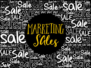 Marketing SALES word cloud collage, business concept background