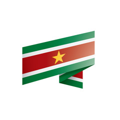 Suriname flag, vector illustration on a white background