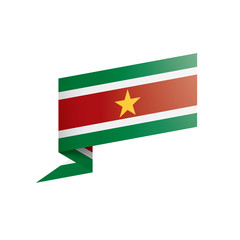 Suriname flag, vector illustration on a white background
