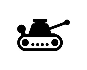 black Toy tanks play icon vector logo icon