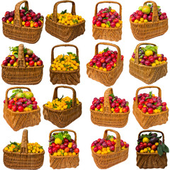 Basket with cherry plum and plums.
