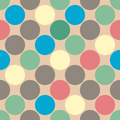 Simple retro seamless pattern with circles