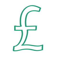 Handgezeichnetes Pfund-Symbol in grün