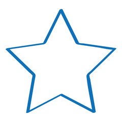 Handgezeichneter Stern in dunkelblau