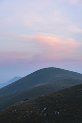 Colourful sunrise over the hill