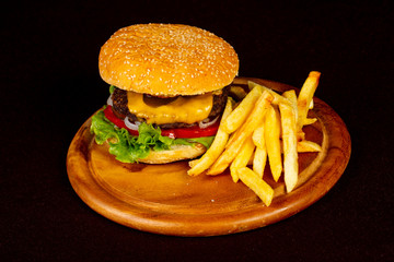Homemade burher with potato