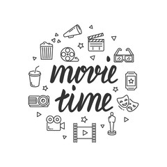 Movie time vector illustration