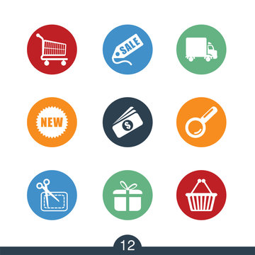 Set of modern shopping and retail icons from a series in my portfolio