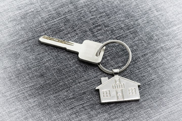 key chain with house symbol and key,Real estate concept