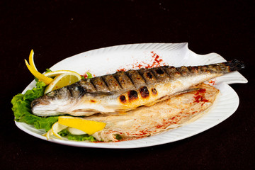 Roasted seabass fish