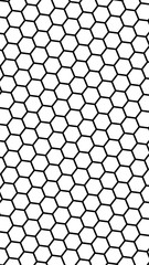 Naklejka premium Black honeycomb on a white background. Isometric geometry. Vertical image orientation. 3D illustration