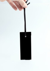 blank cardboard tag on a white background.