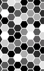 White honeycomb with a gradient color. Isometric geometry. 3D illustration