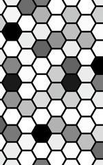 Black honeycomb with a gradient color. Isometric geometry. 3D illustration