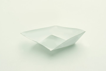 white boat , made in the technique of origami