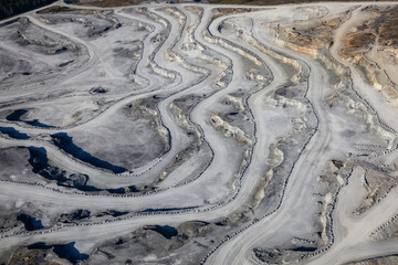 Aerial view of Coal Mining Industry on Texada Island, Powell River, Sunshine Coast, BC, Canada.