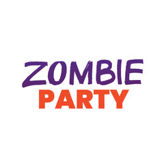 Fototapeta premium Hand drawn lettering card made with colapen.Halloween postcard. The inscription: Zombie Party. Perfect design for greeting cards, posters, T-shirts, banners, print invitations.