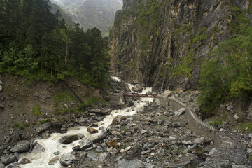 View of River Pushpavati from Uttarakhand of India