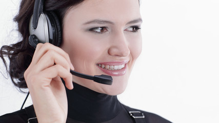 closeup.portrait of an employee call center