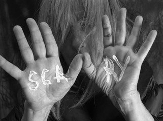 Portrait Of Frightened Woman