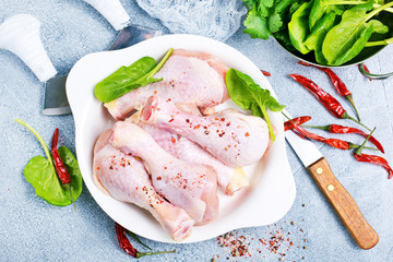 chicken legs with spinach